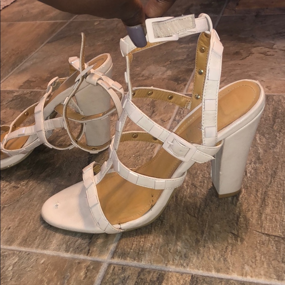 Nude heeled sandals